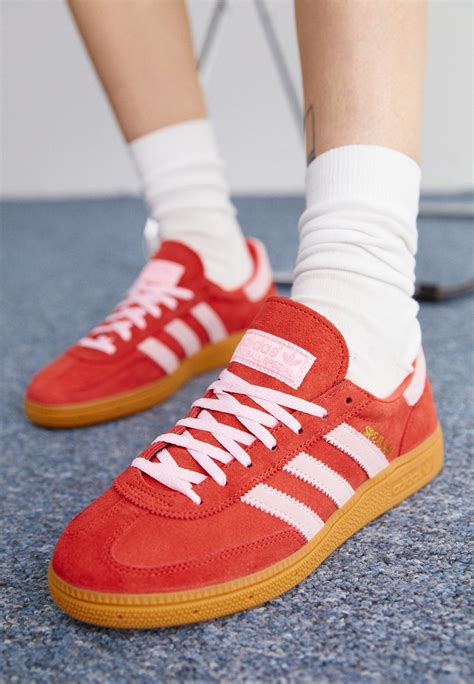 red and pink spezial shoes